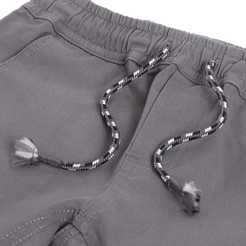 Boys Medium Grey Solid Long Trousers image number 2